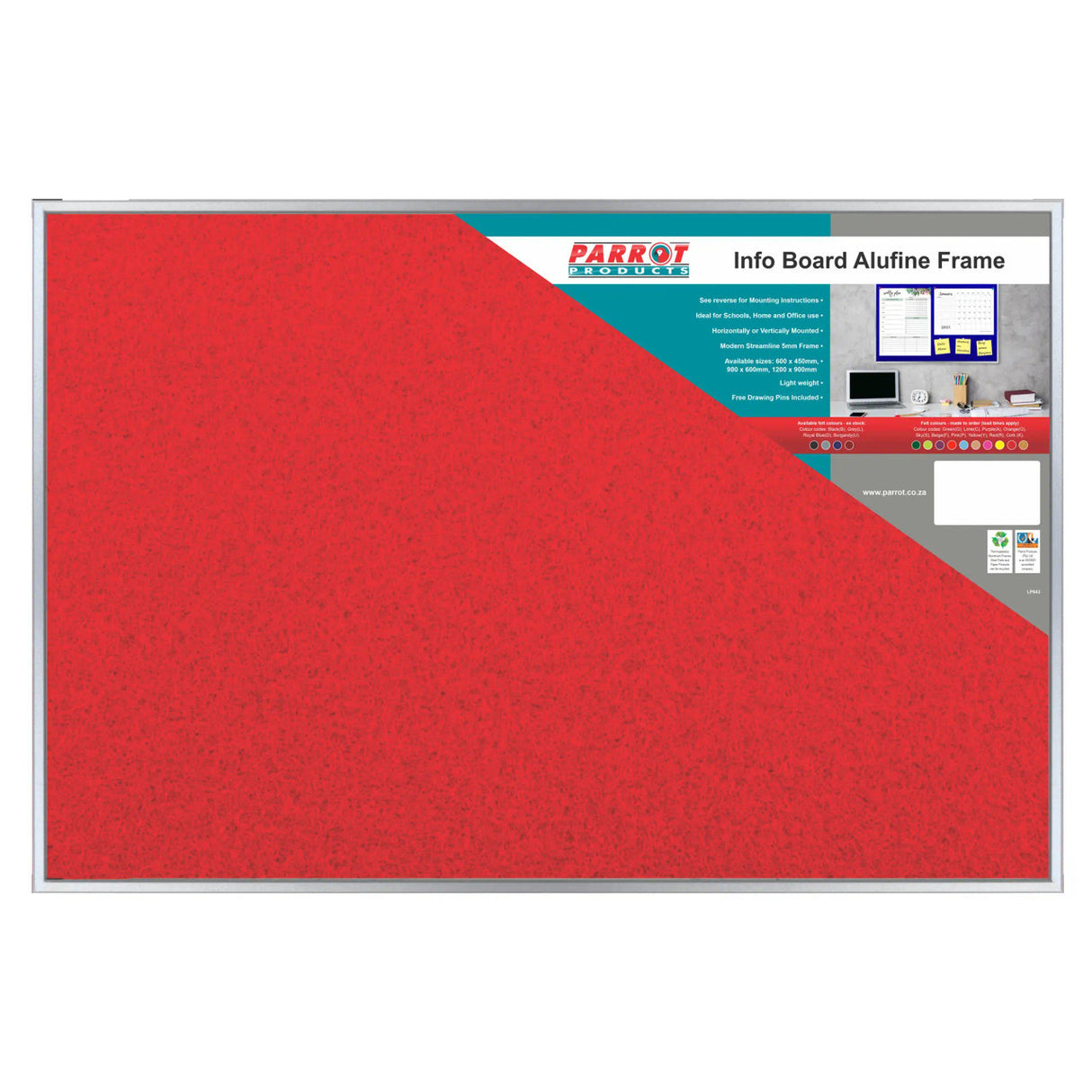 Info Board Alufine Frame (600 x 450mm - Red)