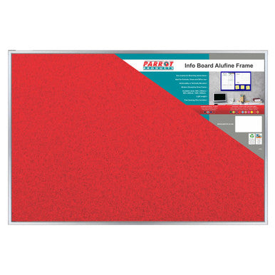 Product Info Board Alufine Frame (600 x 450 mm - Red), a Large Red Notice Board with Aluminium Frame Suitable for Schools, Offices, and Home Use.