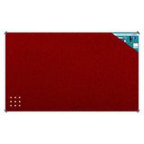 Product Info Board, Aluminium Frame - 1500 x 1200 mm - Burgundy, Showcasing a Red Informational Display Board with an Aluminium Frame in a Product Image.
