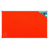 Product Info Board, Aluminium Frame - 1500 x 1200 mm - Burnt-Orange, with a Bright Burnt-Orange Surface and a White Aluminium Frame, Designed for Informational Purposes.