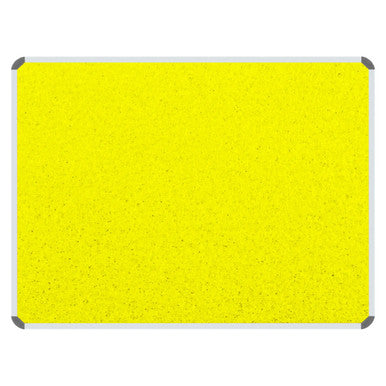 Product Info Board, Yellow Aluminium Frame 600 x 450 mm with a Bright Yellow Surface for Display or Signage.