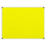 Product Info Board, Yellow Aluminium Frame 600 x 450 mm with a Bright Yellow Surface for Display or Signage.