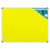 Product Info Board, Aluminium Frame - 600 x 450 mm - Yellow, Featuring a Bright Yellow Surface with a Sturdy Aluminium Frame for Display Use.
