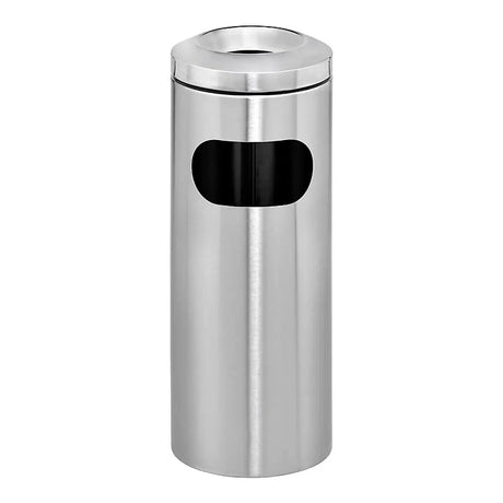 Innovation Stainless Steel Standing Ashtray Litter Bin with Cut Out – BRUSHED STAINLESS STEEL