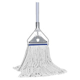 Janitorial Fan Mop 400G with Aluminium Handle, Industrial Cleaning Tool for Floor Maintenance.