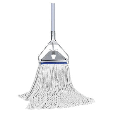 Janitorial Fan Mop 400G with Aluminium Handle, Industrial Cleaning Tool for Floor Maintenance.
