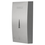 Janitorial Stainless Steel Gel/Soap Auto Wall Mounted Dispenser 1000ml, a Sleek Stainless Steel Wall-Mounted Soap Dispenser with a Infrared Sensor and Push Button for Easy Hand Hygiene, Model JA0503AG.