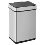 Janitorial Touchless Bin 50L JA0801, a Stainless Steel Touchless Trash Bin with Foot Pedal for Hands-Free Waste Disposal in Commercial and Office Environments.