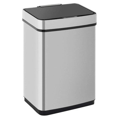 Janitorial Touchless Bin 50L JA0801, a Stainless Steel Touchless Trash Bin with Foot Pedal for Hands-Free Waste Disposal in Commercial and Office Environments.