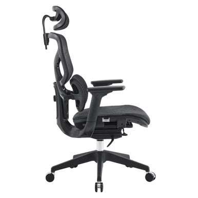 Jankz Body Balance High-back Office Chair, Ergonomic Black Office Chair with Adjustable Armrests, Headrest, and Caster Wheels for Comfort and Mobility.