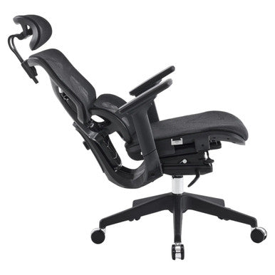 Jankz Body Balance High-back Office Chair, Ergonomic Office Chair with Adjustable Headrest, Lumbar Support, and Black Mesh Fabric for Breathability.