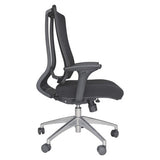 Jankz Human Ergo Medium-back Office Chair, Ergonomic Mid-back Black Office Chair with Adjustable Height and Armrests, and Caster Wheels for Mobility.