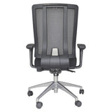 Jankz Human Ergo Medium-back Office Chair, Ergonomic Black Mesh Office Chair with Adjustable Armrests and a Silver Base with Caster Wheels