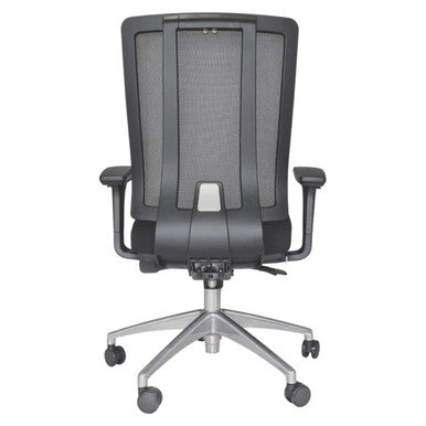 Jankz Human Ergo Medium-back Office Chair, Ergonomic Black Mesh Office Chair with Adjustable Armrests and a Silver Base with Caster Wheels