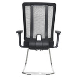 Jankz Human Ergo Visitor Office Chair, Ergonomic Black Office Chair with Mesh Backrest and Adjustable Armrests.