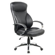 K050 Black Polyurethane Leather with Chrome Frame Executive High-Back Office Chair