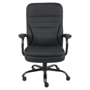 K102 Black Bonded Leather with Chrome Frame Heavy-Duty High-Back Office Chair
