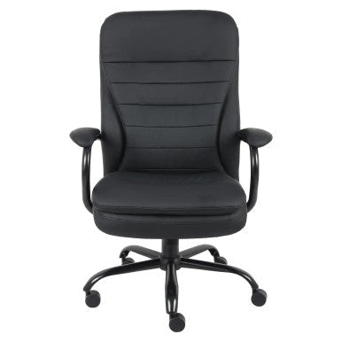 K102 Black Bonded Leather with Chrome Frame Heavy-Duty High-Back Office Chair