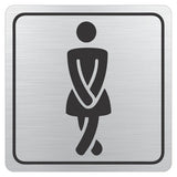 Ladies Toilet Symbolic Sign – Black Printed on Brushed Aluminium ACP (150 x 150mm)