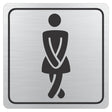 Ladies Toilet Symbolic Sign – Black Printed on Brushed Aluminium ACP (150 x 150mm)