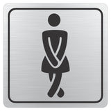 Ladies Toilet Symbolic Sign – Black Printed on Brushed Aluminium ACP (150 x 150mm)