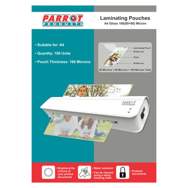 Laminating Pouches (A4 - Gloss - 220x310mm - 160 (80+80) Microns - Box 100)