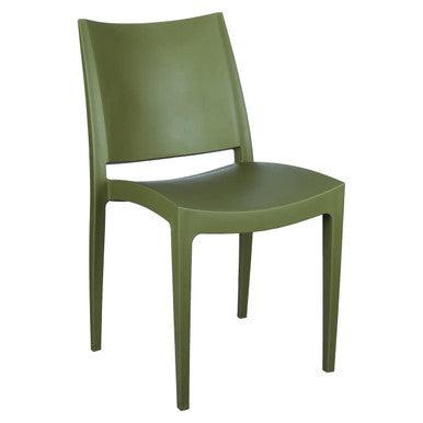 Libby Heavy Duty Restaurant Chair, Green Plastic Chair with a Solid Backrest and Seat, Designed for Commercial Use.