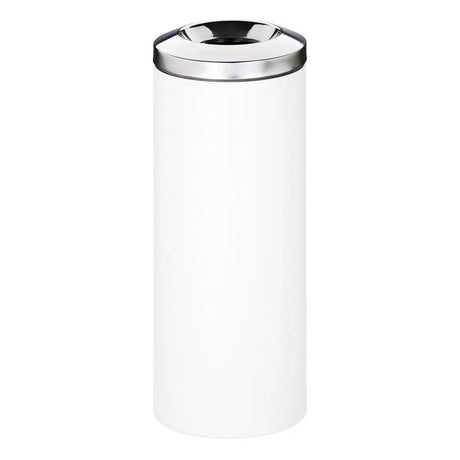 Life Innovation Stainless Steel Standing Litter Bin with Galvanised Bin Inner – WHITE