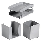 Life Steel Desk Set: Two - Tier Letter Tray, Paper Cube Holder & Pencil Cup - Additional View 3