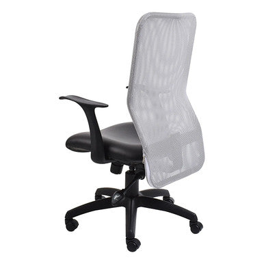 Black Office Chair with Mesh Back, Part of the Lisa Mesh High-back Series by 67, Featuring a High Backrest and Adjustable Armrest, on a Five-Legged Base with Wheels, Providing Ergonomic Support and Comfort.