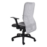 Black Office Chair with Mesh Back, Part of the Lisa Mesh High-back Series by 67, Featuring a High Backrest and Adjustable Armrest, on a Five-Legged Base with Wheels, Providing Ergonomic Support and Comfort.