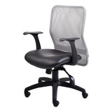 Grey Mesh Office Chair with Black Seat and Armrests, on Five Black Wheels, from Office Stock South Africa, Featuring the Lisa Mesh Medium-back Design with Ergonomic Support.