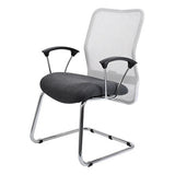 Black and Silver Lisa Mesh Visitor Office Chair with Ergonomic Design, Featuring a Breathable Mesh Back, Cushioned Seat, and Sturdy Metal Frame, Ideal as a Comfortable Office Chair for Professional Settings.