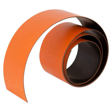 Magnetic Flexible Strip, 1000 x 10 mm, Orange Colour, BA1110O Model, Coiled Magnetic Strip for Versatile Magnetic Applications.