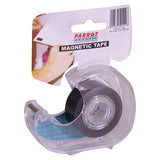 Magnetic Flexible Tape S/Adhesive, Clear Plastic Tape Dispenser with Black Adhesive Magnetic Tape Roll Inside.