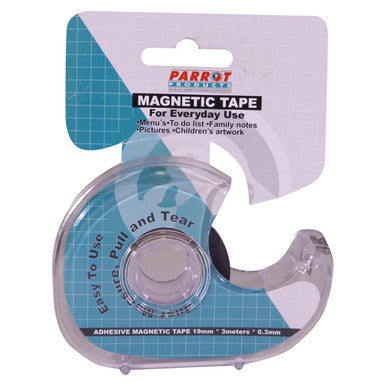 Magnetic Flexible Tape S/Adhesive, Clear Adhesive Magnetic Tape in a Compact Reel with Packaging Display.