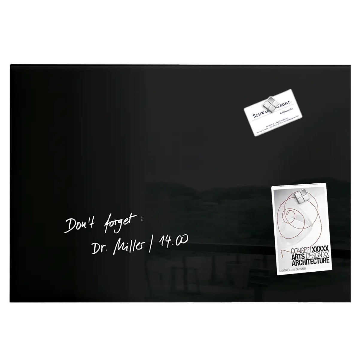 Magnetic Glass Board Plain (Large) – Black