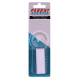 Magnetic Label Carriers (20 x 60 mm - 10 Pack), Product Package with a Clear Plastic Container Holding Ten White Magnetic Label Carriers for Organising Items.