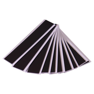 Magnetic Label Carriers, 20 x 80 mm - 10 Pack, Black and White Magnetic Label Holders for Organising Items.
