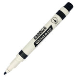 Magnetic Whiteboard Marker with Eraser (Black Single) PW0101M, Close-Up of a Black and White Marker with an Integrated Eraser on Top.