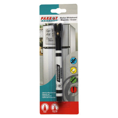 Magnetic Whiteboard Marker with Eraser (Black Single)