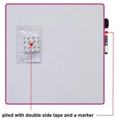 Magnetic Whiteboard Tile (355 × 355mm – Pink)