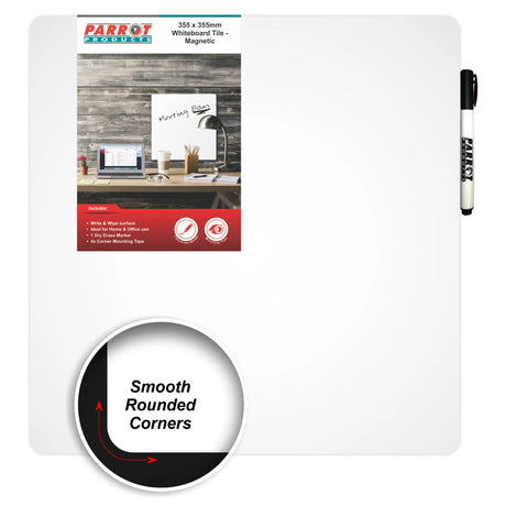 Magnetic Whiteboard Tile (355*355mm - White) - Office Stock Group