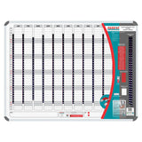 Magnetic Year Planner (1200 x 900 mm) BD5140, Large Magnetic Annual Calendar with Month and Date Blocks for Scheduling and Planning.