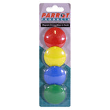 Magnets Circle, Assorted Coloured 40 mm Magnetic Discs on a Card, 4 per Pack.