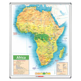 Map Board - Africa, Magnetic White Board 1230 x 930 mm Featuring a Detailed Political Map of Africa with Country Borders, Major Cities, Rivers, and Geographical Features.
