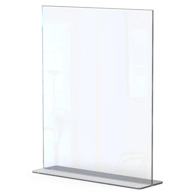 Product Menu Holder Acrylic Double-sided - A4 Portrait - Box 5 DP0204P-Z, Clear Acrylic Display Stand for Holding Menus in Double-sided Portrait Orientation.