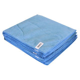 Micro Fibre Cloth Blue 280gsm (Box of 25), Blue Microfiber Cleaning Cloths Stacked Together for Polishing and Cleaning.