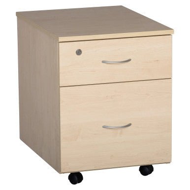 Mobile Pedestal, 1 Drawer, 1 Filer in Maple Melawood