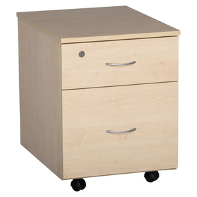Mobile Pedestal, 1 Drawer, 1 Filer in Maple Melawood